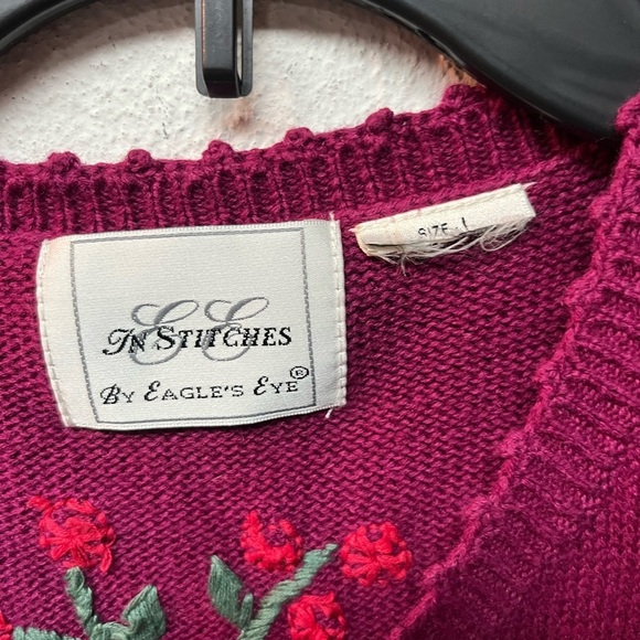 In Stitches by Eagle's Eye Burgundy Sweater - Picture 3 of 5